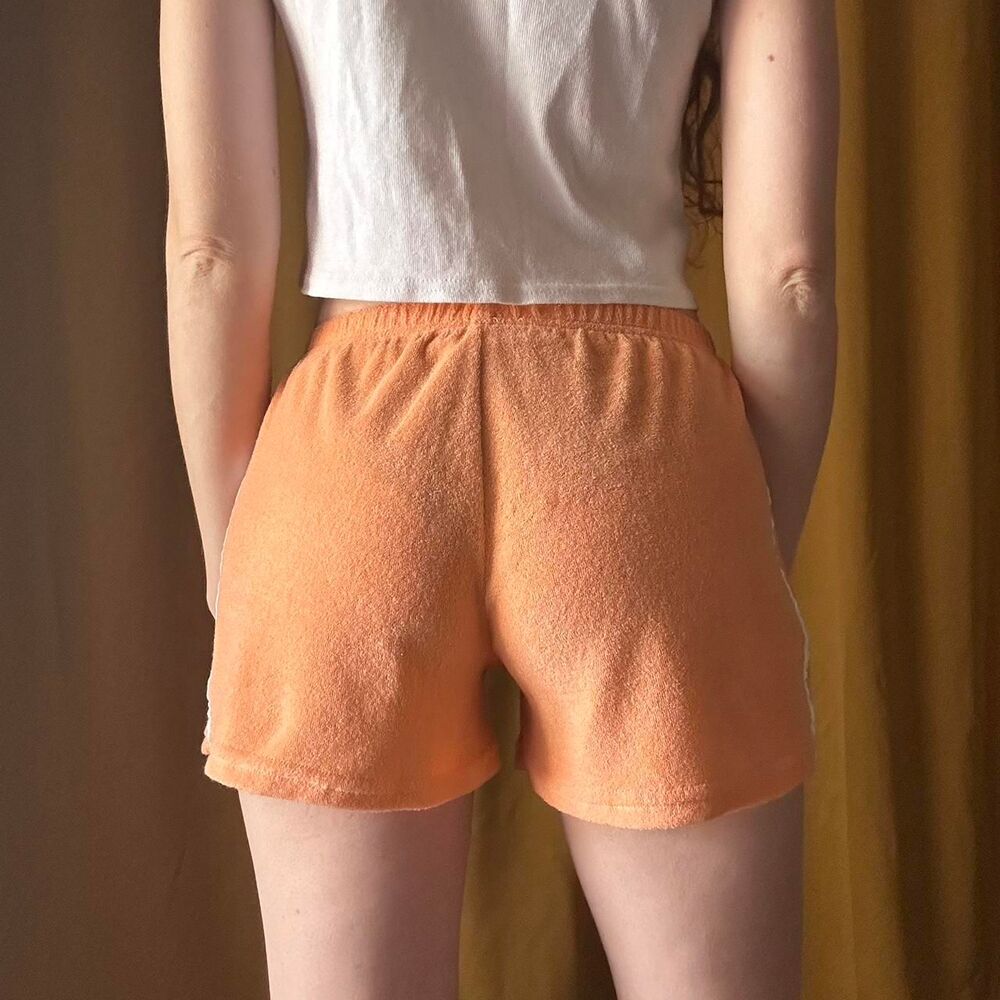Vintage Orange Terrycloth Shorts, XS - Picture 3 of 6